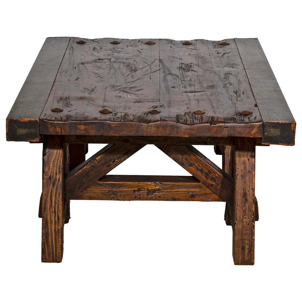 Aged Copper & Wood Coffee Table