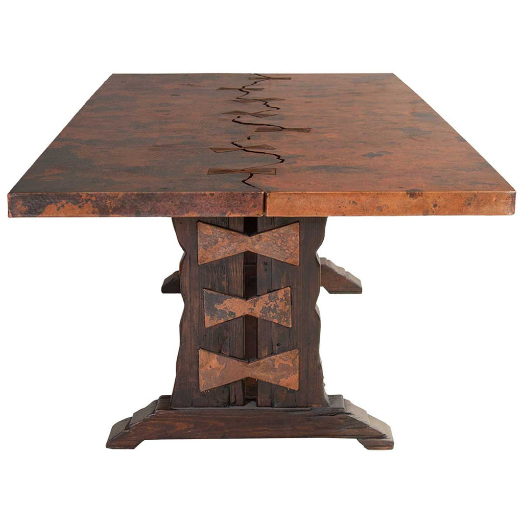 Cleaved Copper Top Dining Table