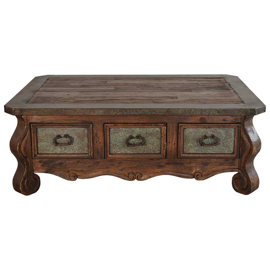 Gilcrease Copper & Wood Coffee Table