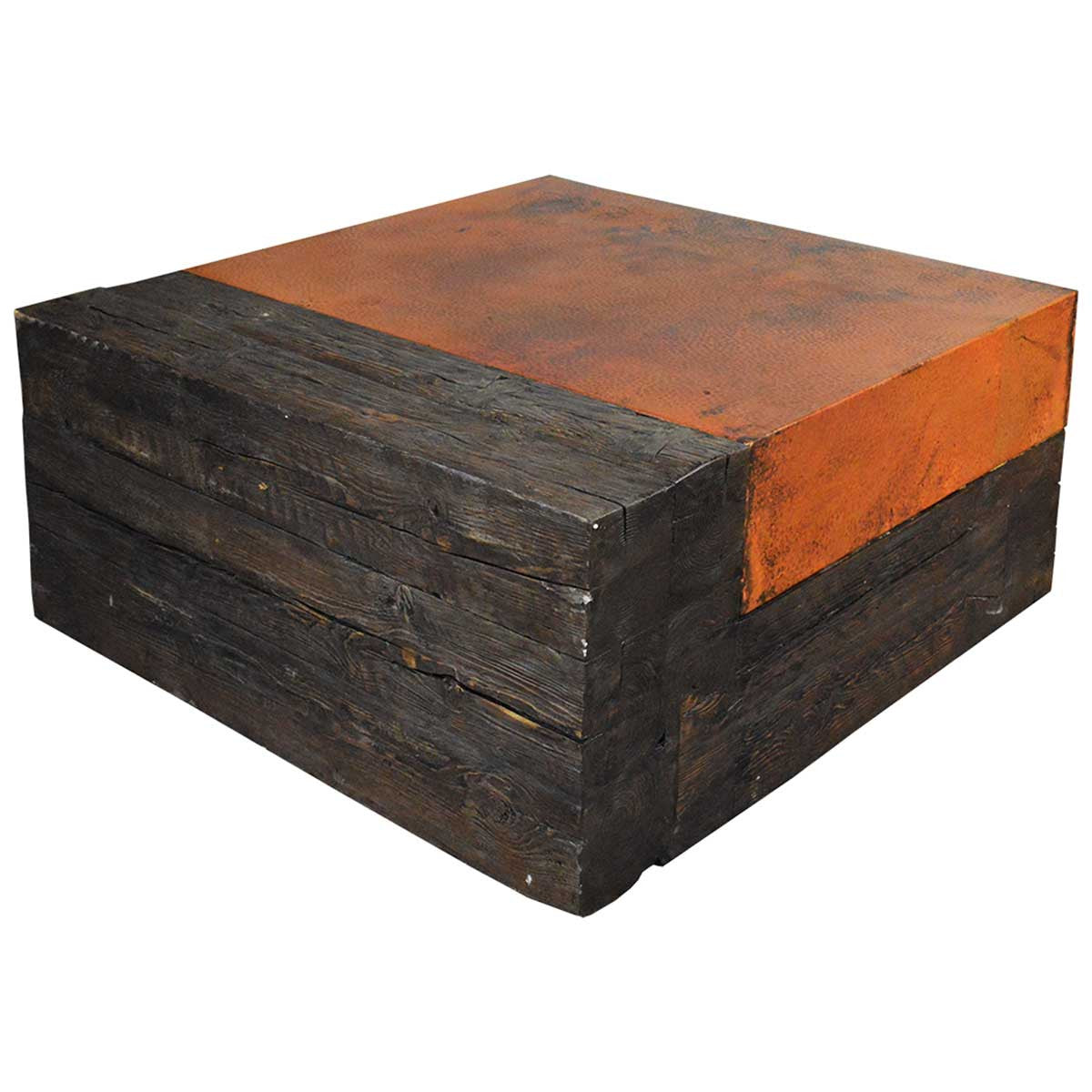 Blacksmith's Reclaimed Wood & Copper Coffee Table