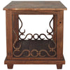 Mercantile Copper Top End Table with Wrought Iron Detail