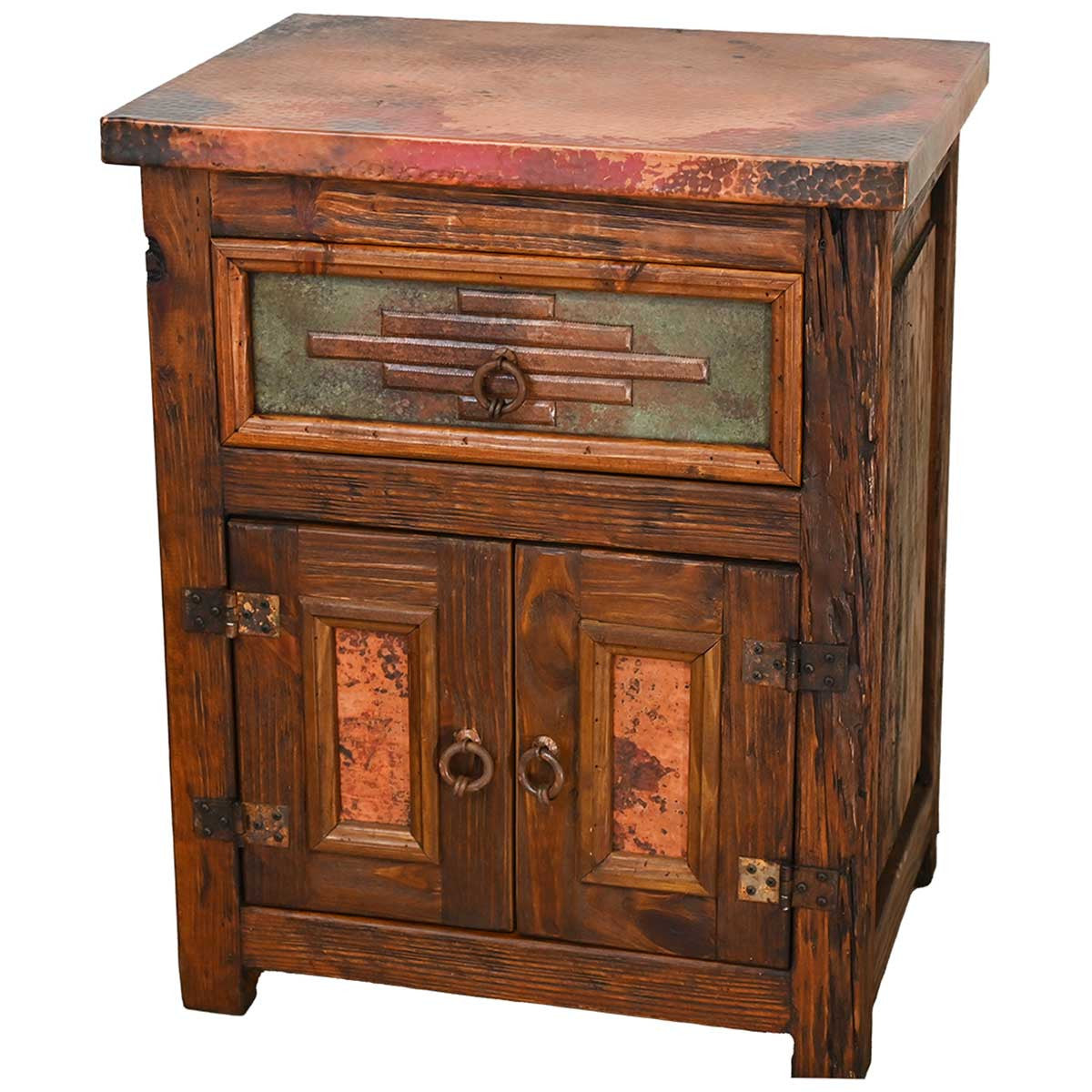 Stanfield Wood Nightstand with Copper Detail