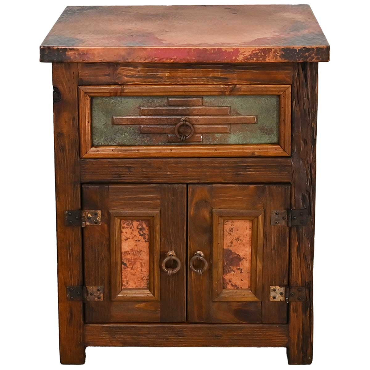 Stanfield Wood Nightstand with Copper Detail