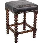 Twisted Leather Barstool