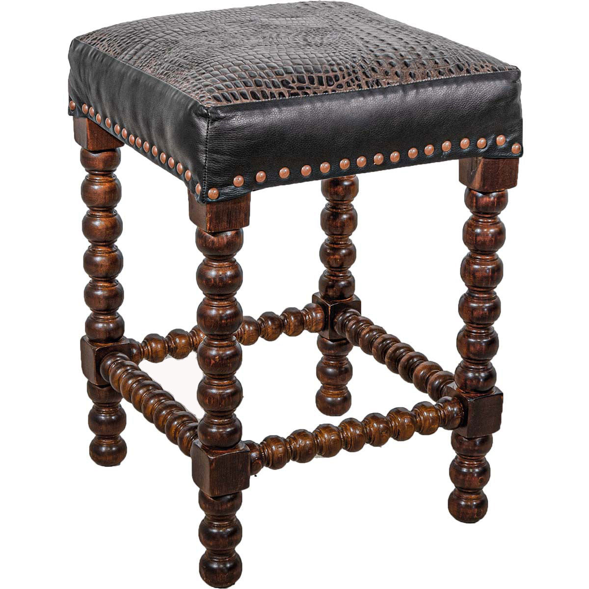 Twisted Leather Barstool