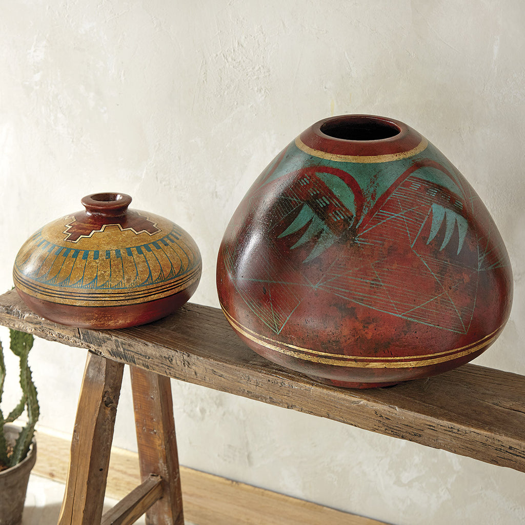 Red Sky Clay Pottery Vase