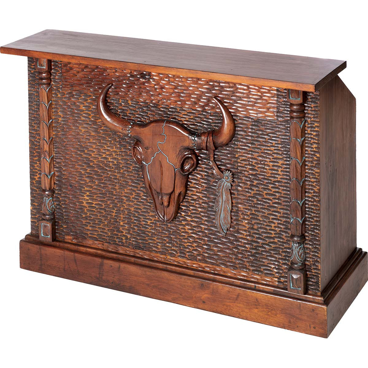Tombstone Hand Carved Wood Bar