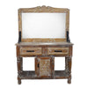 Whitewashed Rope Carved Hall Tree with Mirror