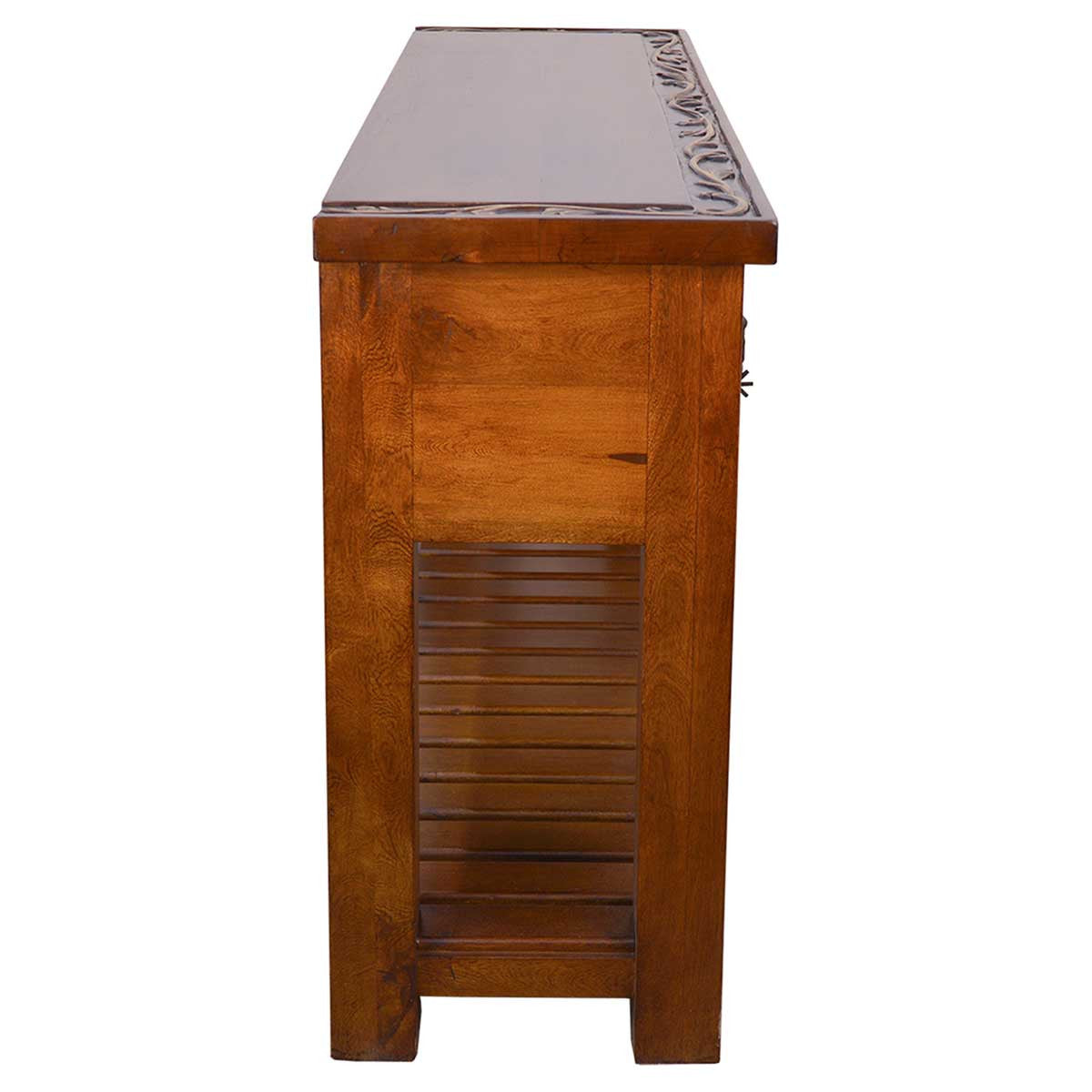 Rustler Hand Carved Console Table with Spur Drawer Pulls