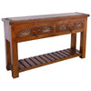 Rustler Hand Carved Console Table with Spur Drawer Pulls