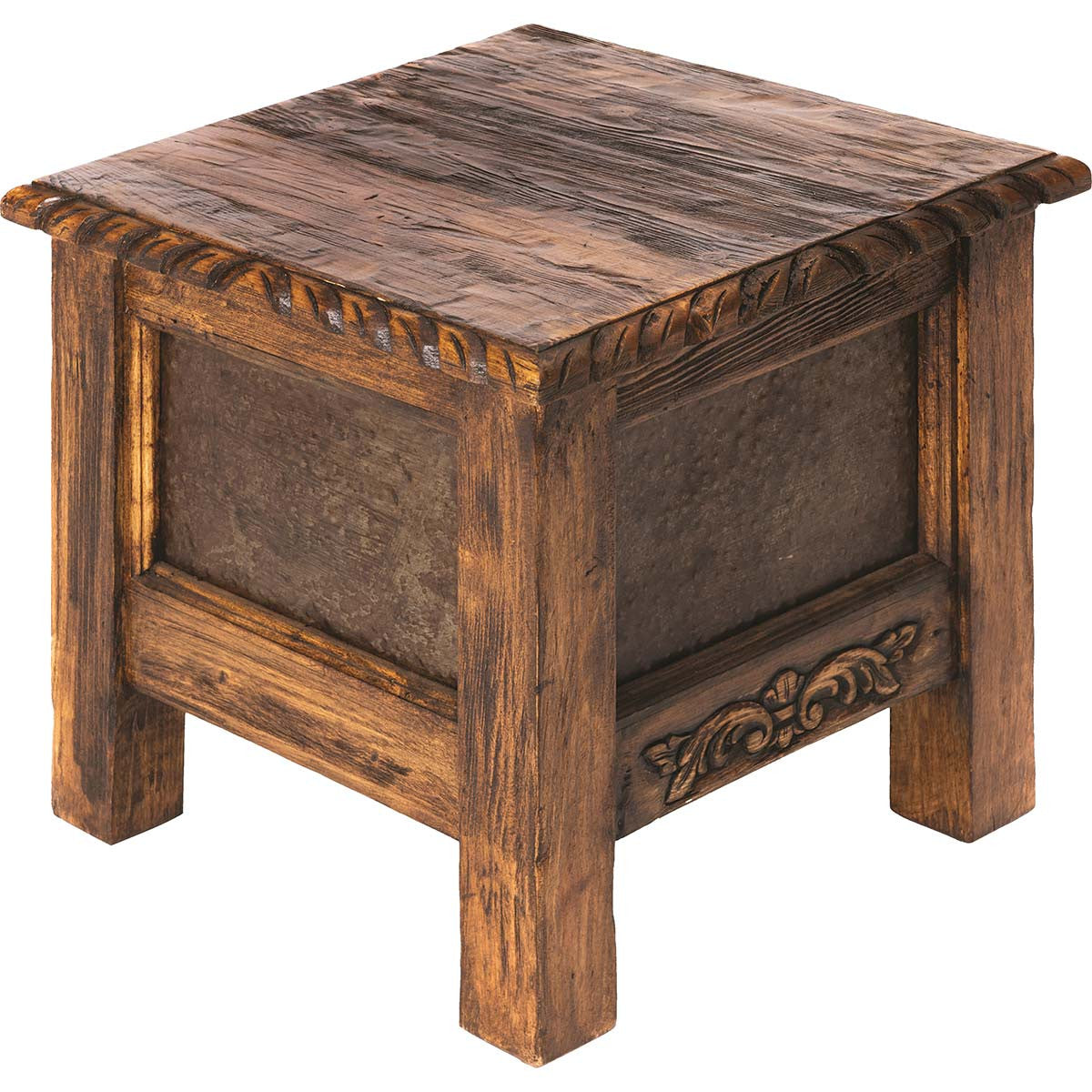 Sierra Carved Wood End Table