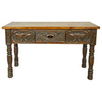 Lewiston Carved Console Table - Gray