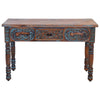 Lewiston Carved Console Table - Turquoise