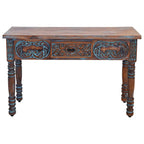 Lewiston Carved Console Table - Turquoise
