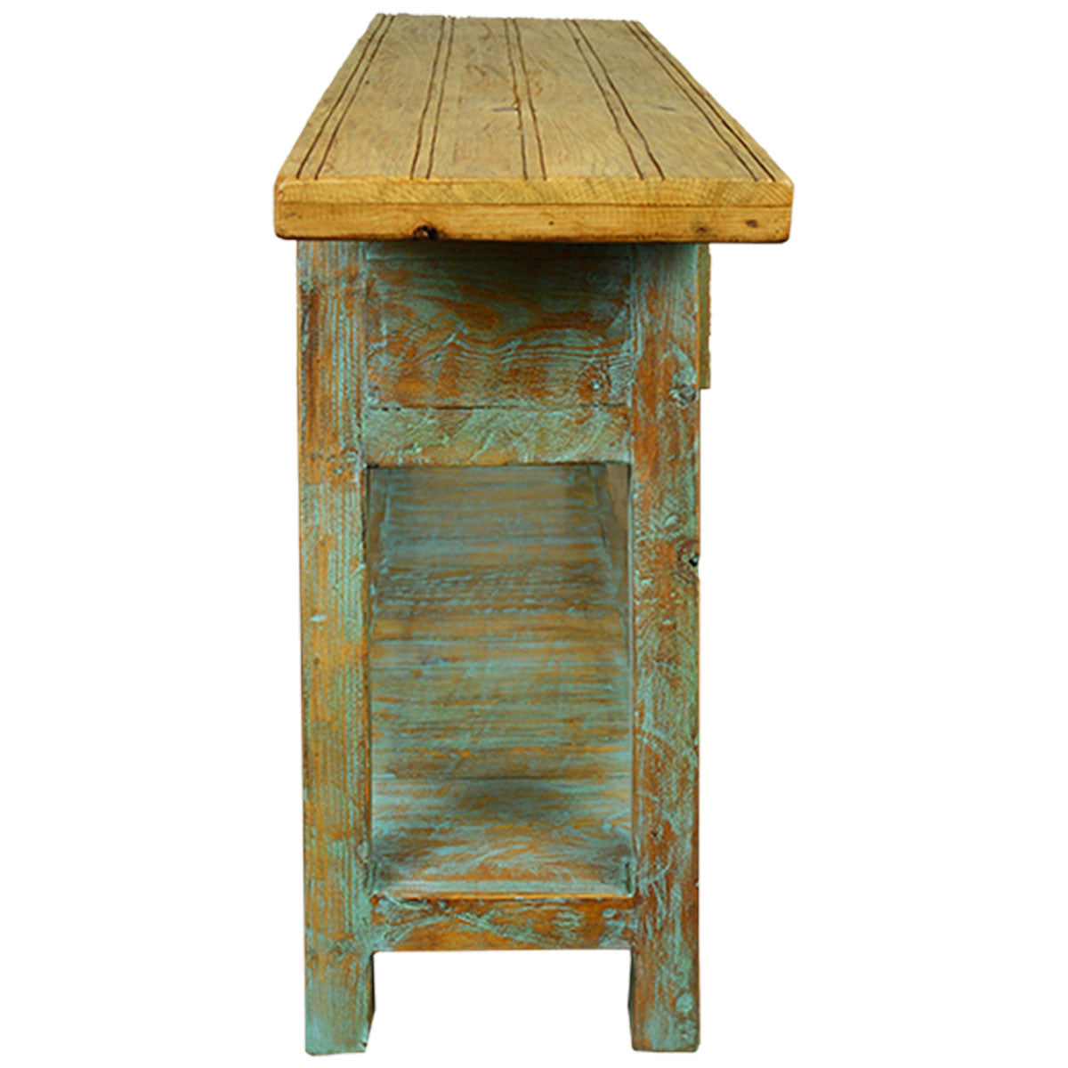 La Pluma Console - Turquoise Finish