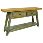 La Pluma Console - Turquoise Finish