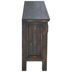 Outlaw Carved Wood Buffet with Beaten Metal Panels