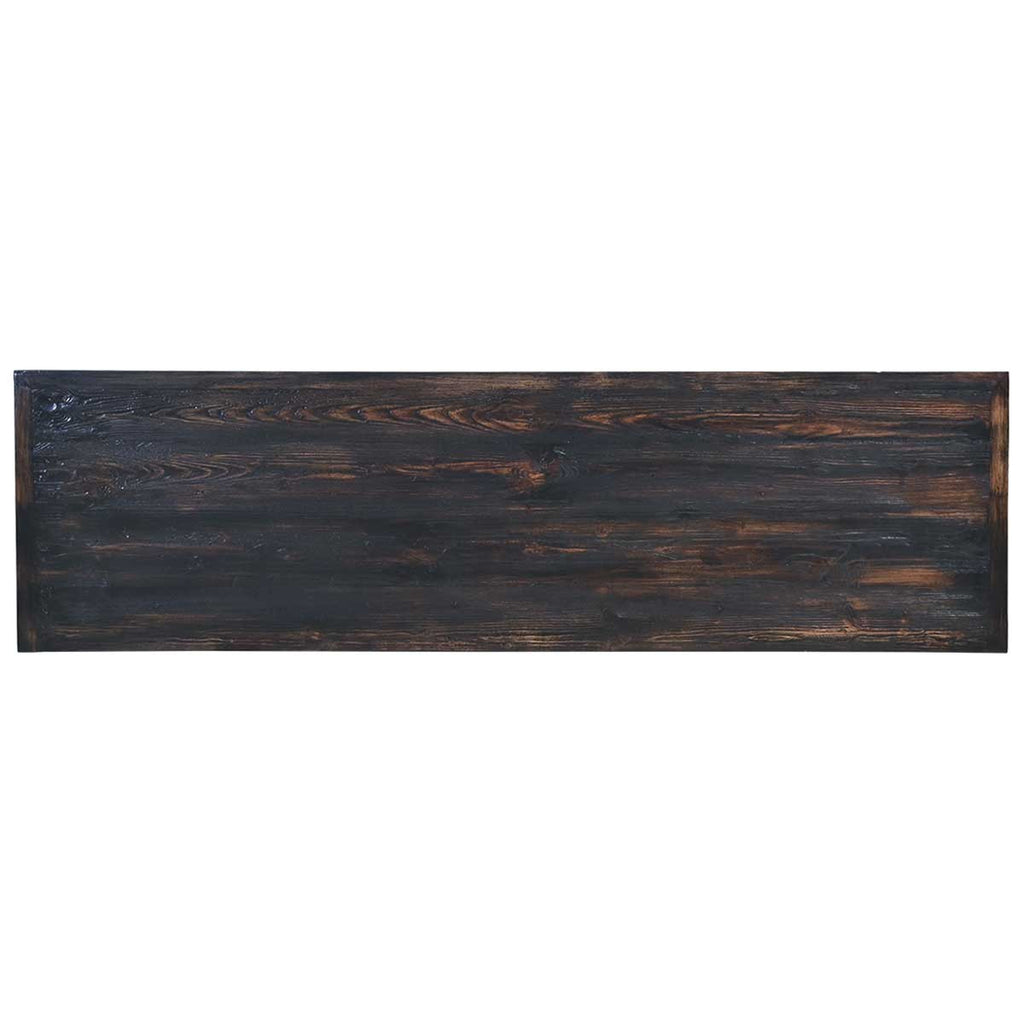 Outlaw Carved Wood Buffet with Beaten Metal Panels
