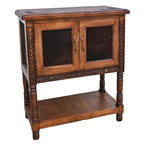 Rustic Ranch Cowhide Bar Cabinet