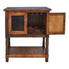 Rustic Ranch Cowhide Bar Cabinet