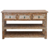 Sioux City Carved Console with Cowhide Accents