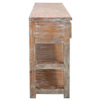 Sioux City Carved Console with Cowhide Accents