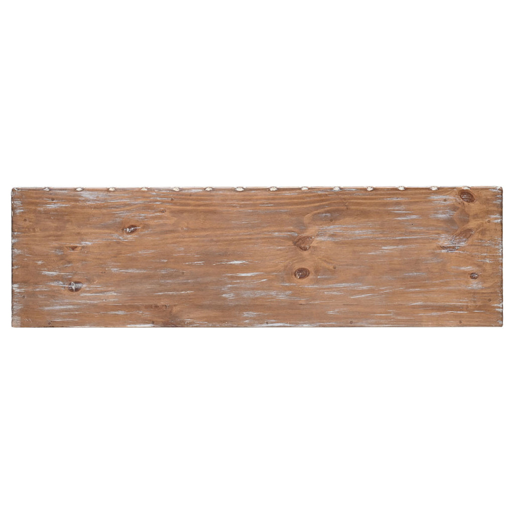 Sioux City Carved Console with Cowhide Accents