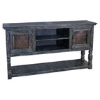 Douglas Carved Buffet with Metal Panels