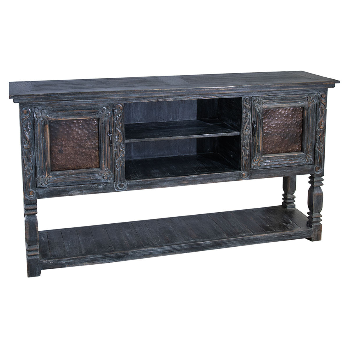 Douglas Carved Buffet with Metal Panels