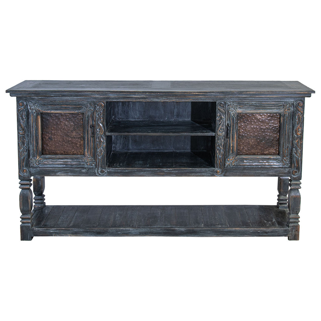 Douglas Carved Buffet with Metal Panels