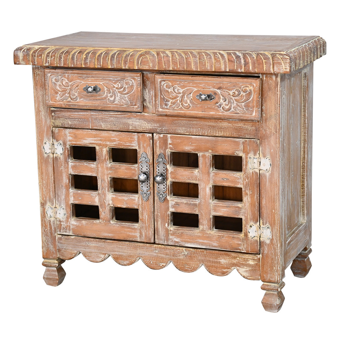 Weathered Dunes Carved Cabinet