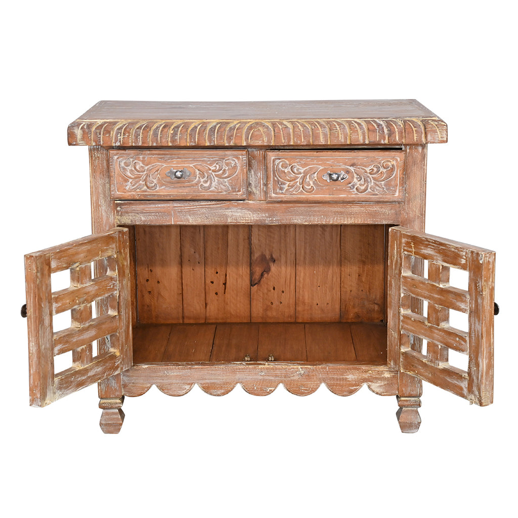 Weathered Dunes Carved Cabinet