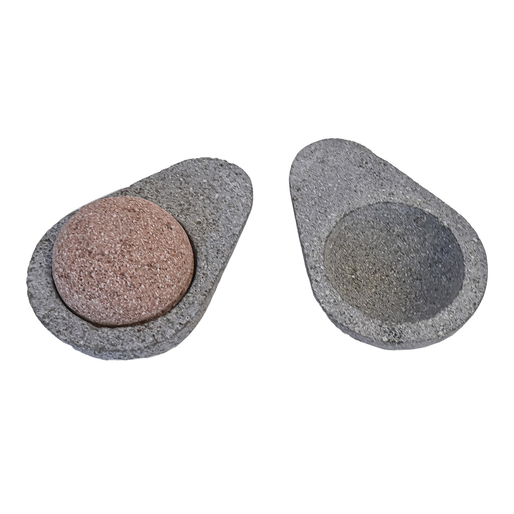 Lava Rock Avocado-Shaped Guacamole & Salsa Set