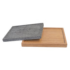 Lava Rock & Wood Serving Tray