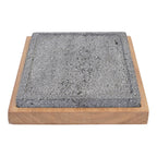 Lava Rock & Wood Serving Tray