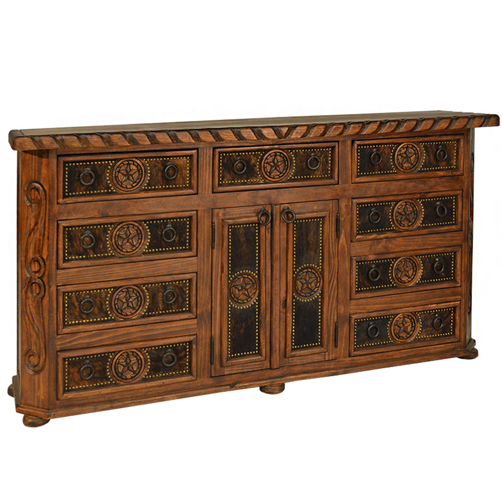 Texas Star Cowhide 84 Inch Dresser