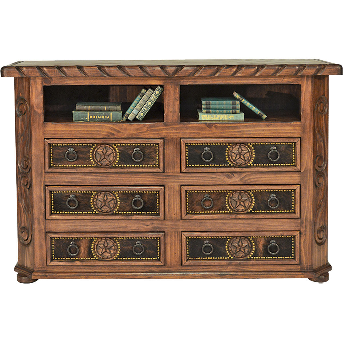 Texas Star Cowhide TV Stand