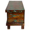 El Reno Reclaimed Wood Trunk with Turquoise Inlay