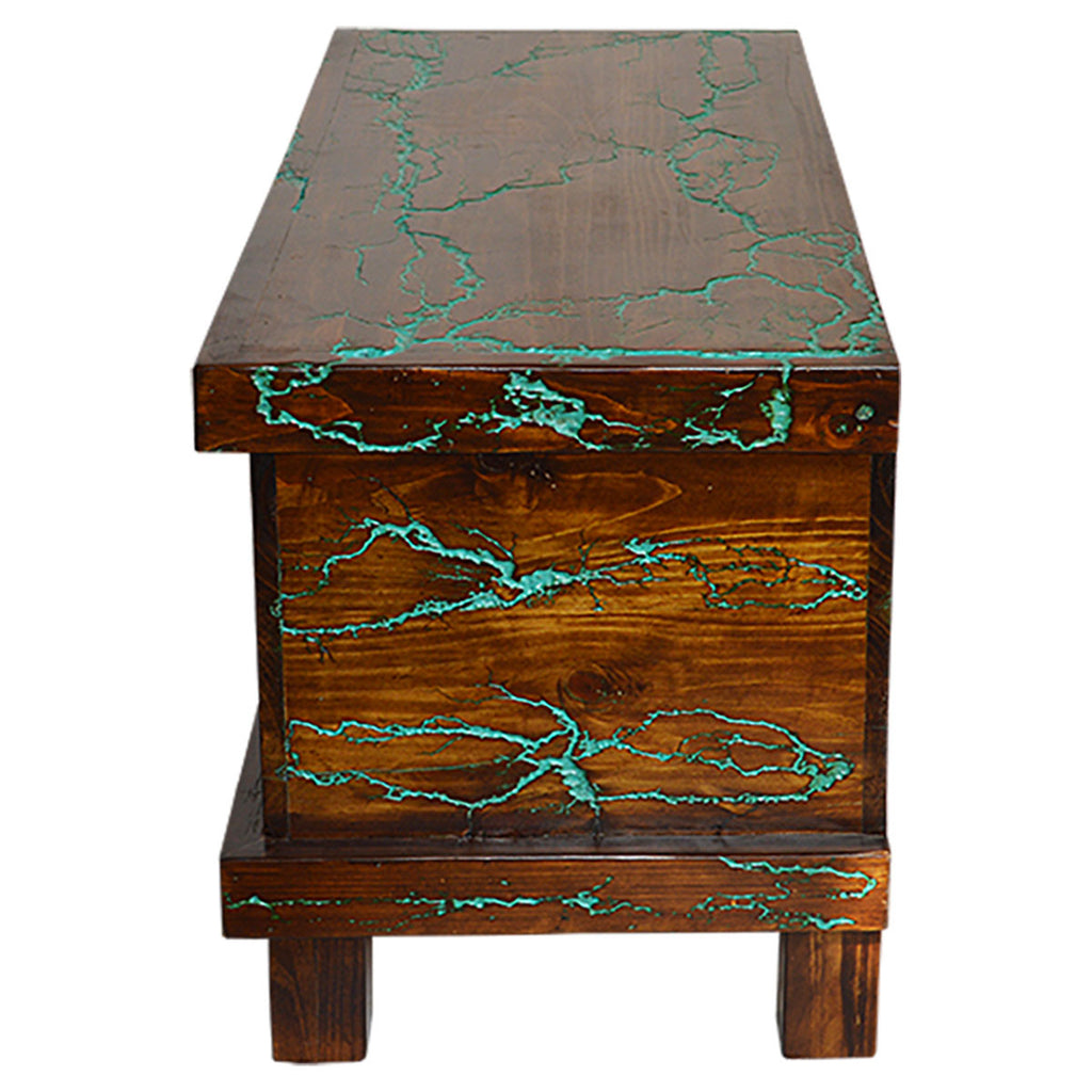 El Reno Reclaimed Wood Trunk with Turquoise Inlay