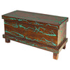 El Reno Reclaimed Wood Trunk with Turquoise Inlay