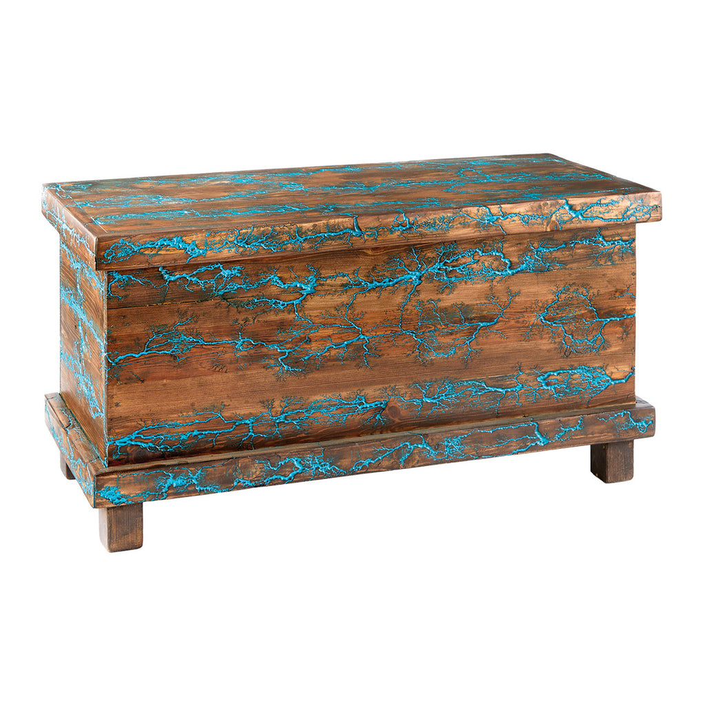 El Reno Reclaimed Wood Trunk with Turquoise Inlay