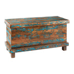 El Reno Reclaimed Wood Trunk with Turquoise Inlay