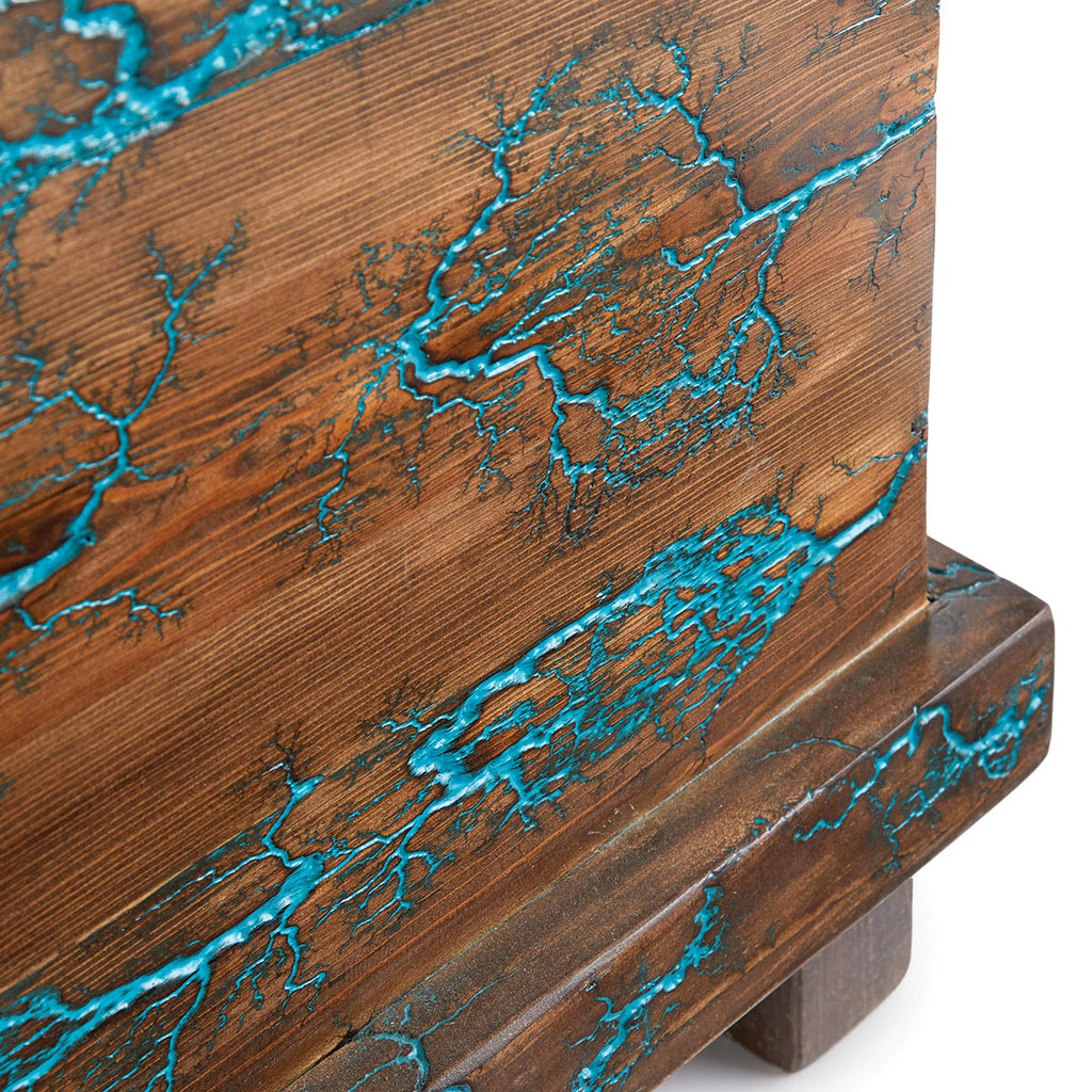 El Reno Reclaimed Wood Trunk with Turquoise Inlay