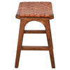 Tupelo Braided Leather Barstool - Natural