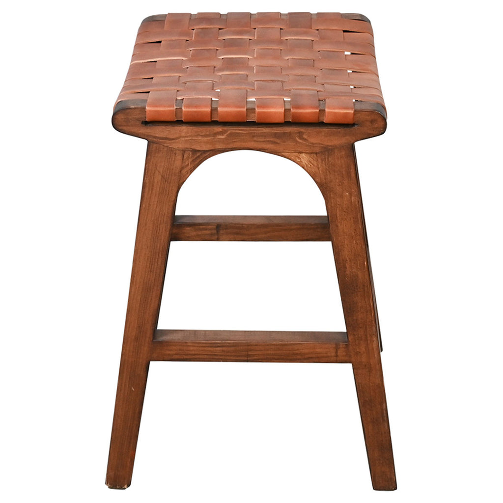 Tupelo Braided Leather Barstool - Natural