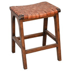 Tupelo Braided Leather Barstool - Natural