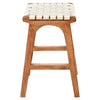 Tupelo Braided Leather Barstool - White