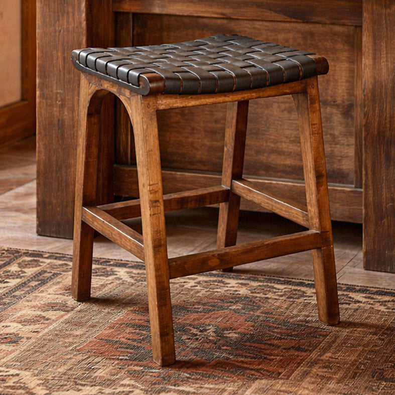 Tupelo Braided Leather Barstool