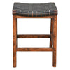 Tupelo Braided Leather Barstool - Black with Brown Finish
