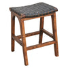 Tupelo Braided Leather Barstool - Black with Brown Finish